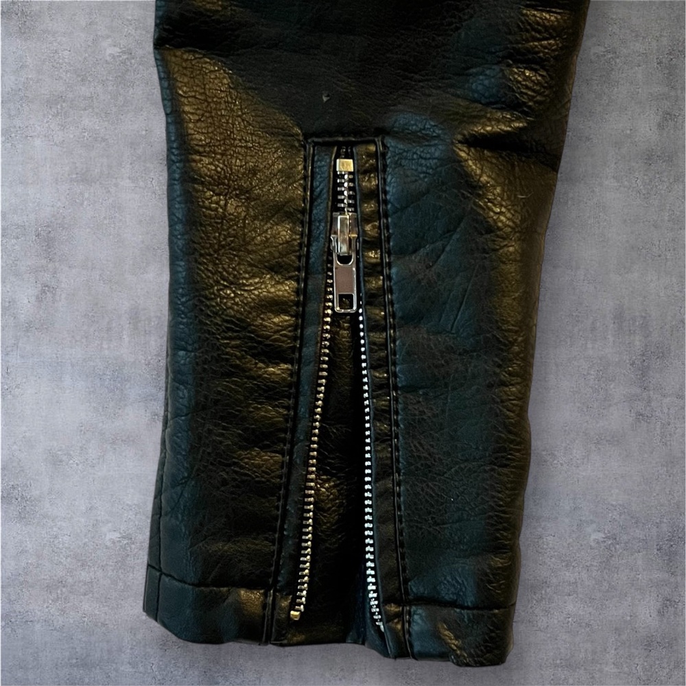 Wild Fable Black Faux Leather Motorcycle Jacket Women’s Small - Picture 3 of 6